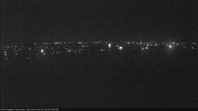 Lake Travis webcam, January 4, 2021 7:25 PM CT