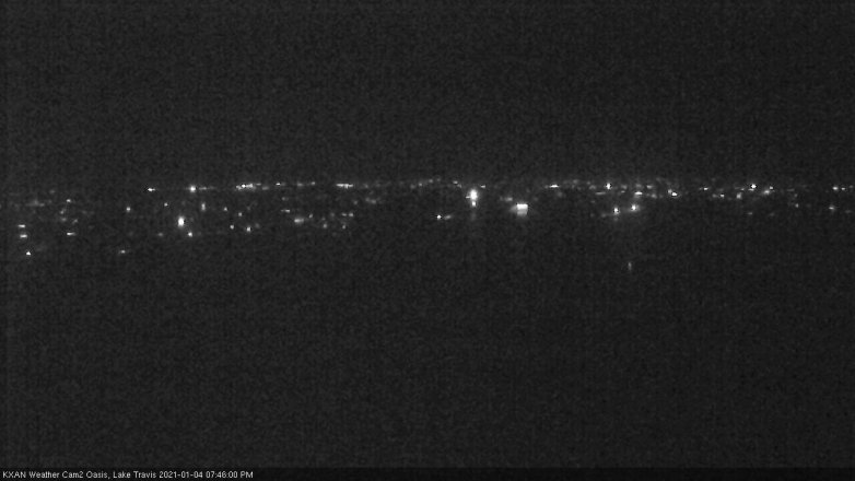Lake Travis webcam, January 4, 2021 7:45 PM CT