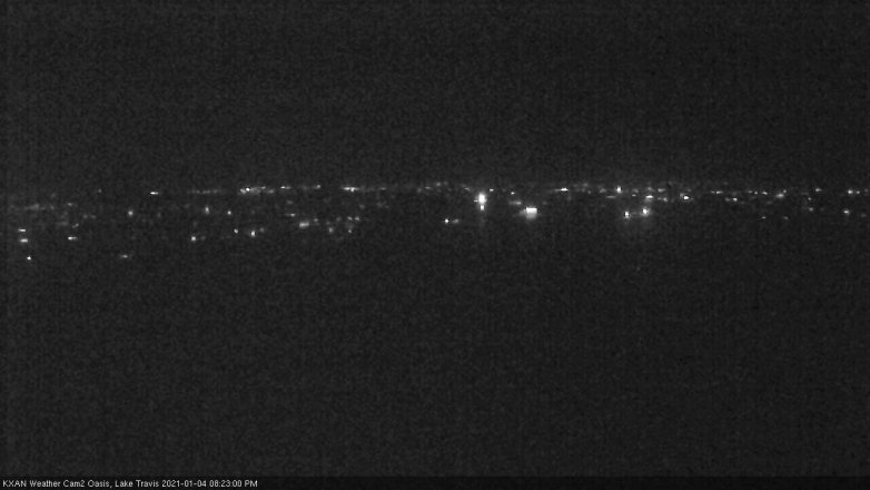 Lake Travis webcam, January 4, 2021 8:25 PM CT