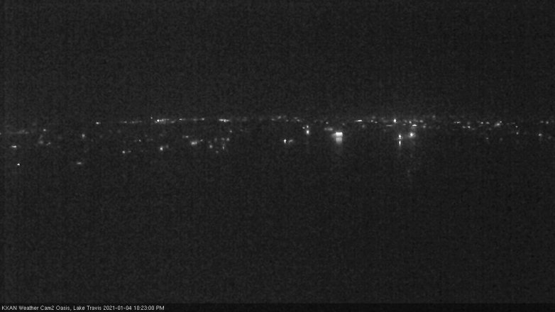 Lake Travis webcam, January 4, 2021 10:25 PM CT