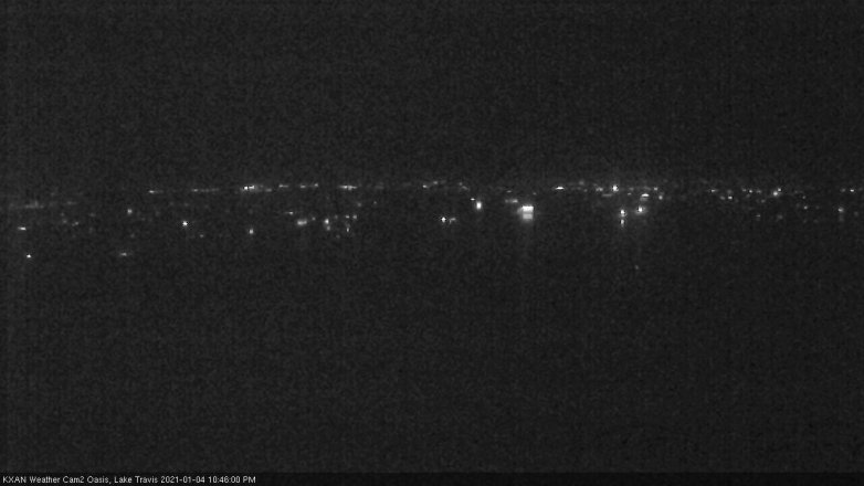 Lake Travis webcam, January 4, 2021 10:45 PM CT