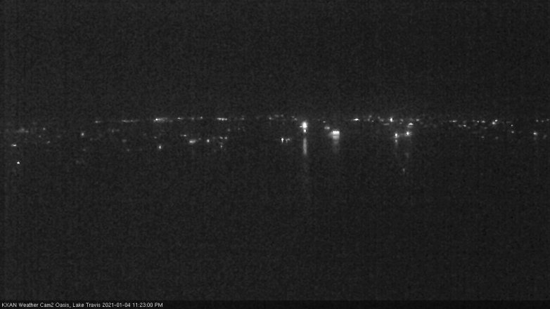 Lake Travis webcam, January 4, 2021 11:25 PM CT