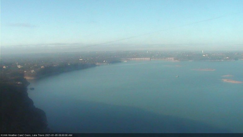 Lake Travis webcam, January 5, 2021 9:00 AM CT