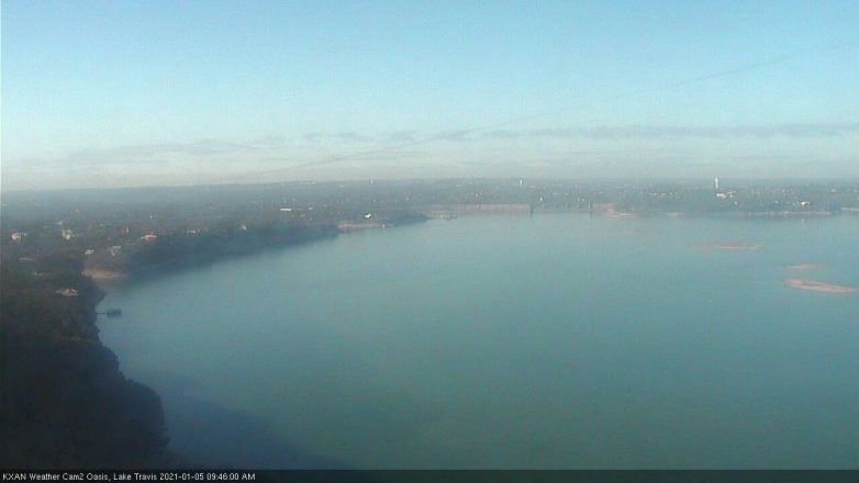 Lake Travis webcam, January 5, 2021 9:45 AM CT