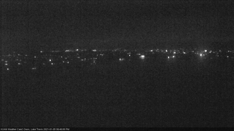 Lake Travis webcam, January 5, 2021 6:45 PM CT