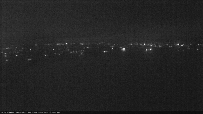 Lake Travis webcam, January 5, 2021 8:00 PM CT