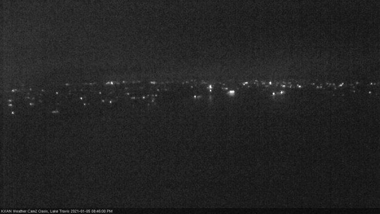 Lake Travis webcam, January 5, 2021 8:45 PM CT
