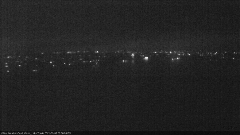 Lake Travis webcam, January 5, 2021 9:00 PM CT
