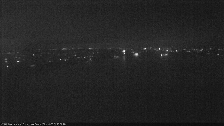 Lake Travis webcam, January 5, 2021 9:25 PM CT