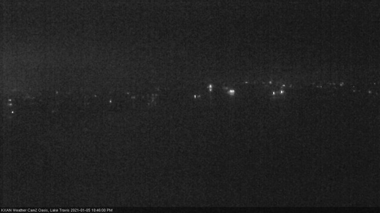 Lake Travis webcam, January 5, 2021 10:45 PM CT