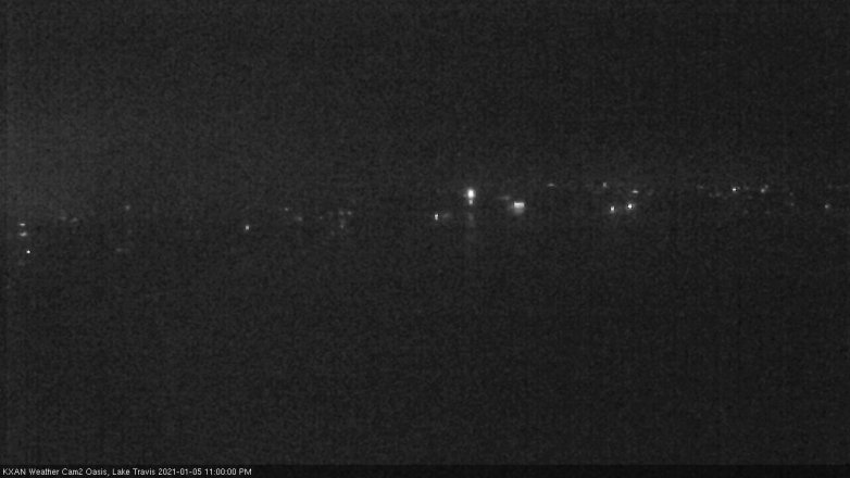 Lake Travis webcam, January 5, 2021 11:00 PM CT