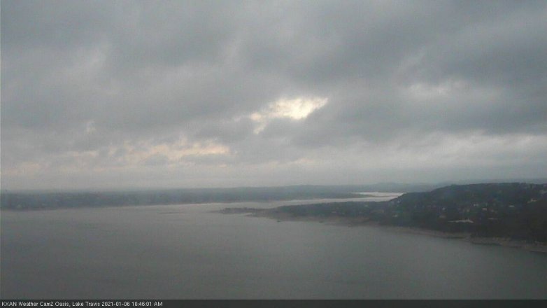 Lake Travis webcam, January 6, 2021 10:45 AM CT