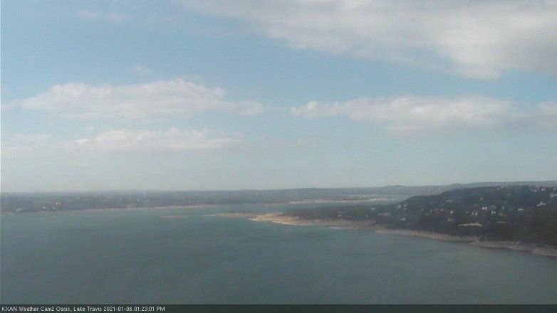 Lake Travis webcam, January 6, 2021 1:25 PM CT