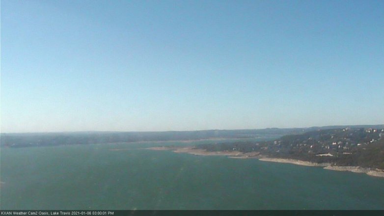 Lake Travis webcam, January 6, 2021 3:00 PM CT