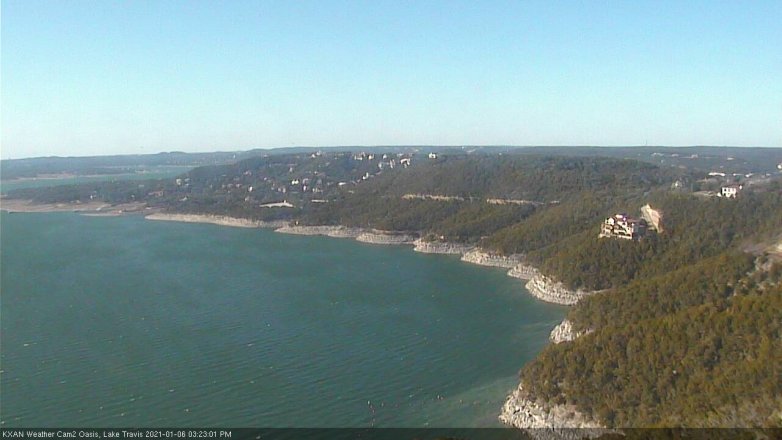 Lake Travis webcam, January 6, 2021 3:25 PM CT