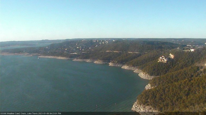 Lake Travis webcam, January 6, 2021 4:25 PM CT