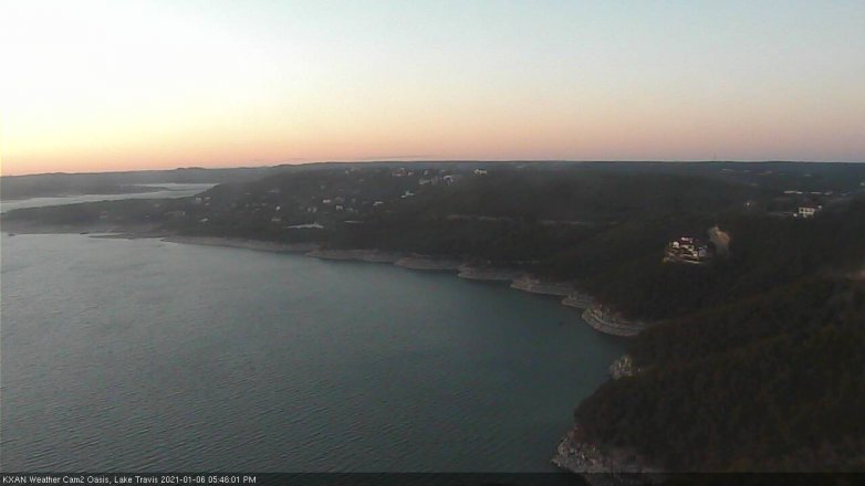 Lake Travis webcam, January 6, 2021 5:45 PM CT