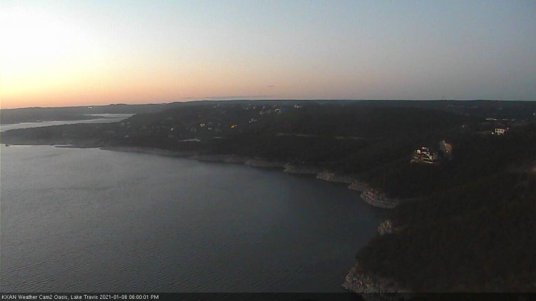 Lake Travis webcam, January 6, 2021 6:00 PM CT