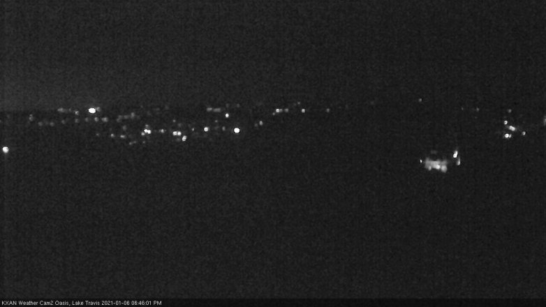 Lake Travis webcam, January 6, 2021 6:45 PM CT