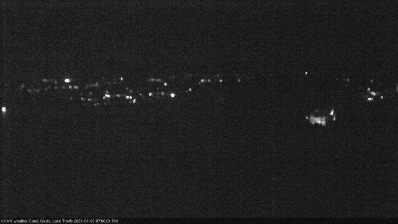 Lake Travis webcam, January 6, 2021 7:00 PM CT
