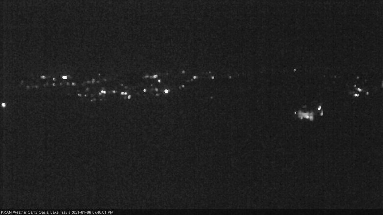Lake Travis webcam, January 6, 2021 7:45 PM CT