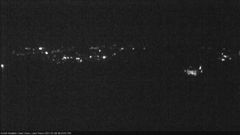 Lake Travis webcam, January 6, 2021 8:25 PM CT