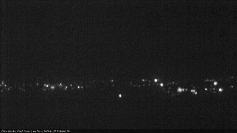 Lake Travis webcam, January 6, 2021 9:00 PM CT