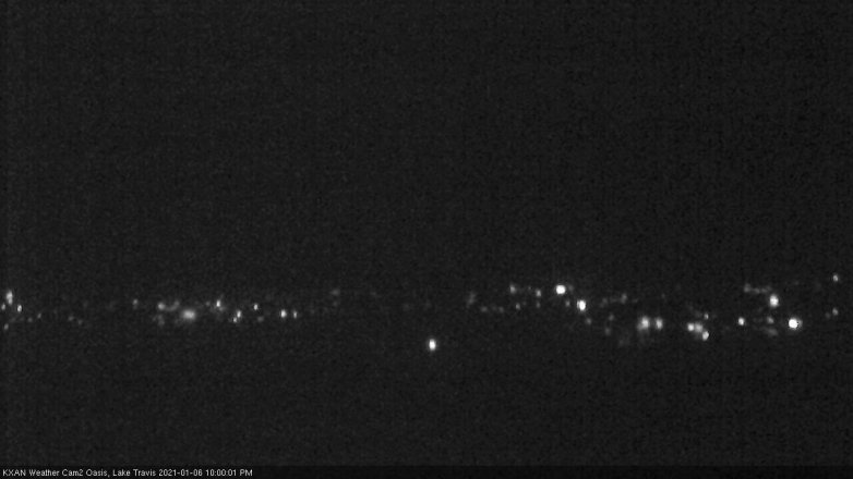 Lake Travis webcam, January 6, 2021 10:00 PM CT