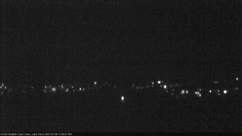 Lake Travis webcam, January 6, 2021 11:00 PM CT