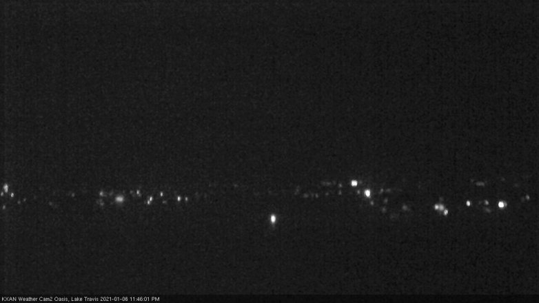 Lake Travis webcam, January 6, 2021 11:45 PM CT