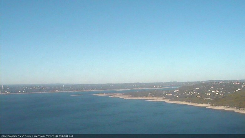 Lake Travis webcam, January 7, 2021 9:00 AM CT