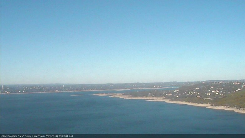 Lake Travis webcam, January 7, 2021 9:25 AM CT