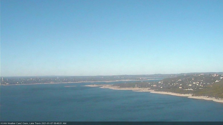 Lake Travis webcam, January 7, 2021 9:45 AM CT