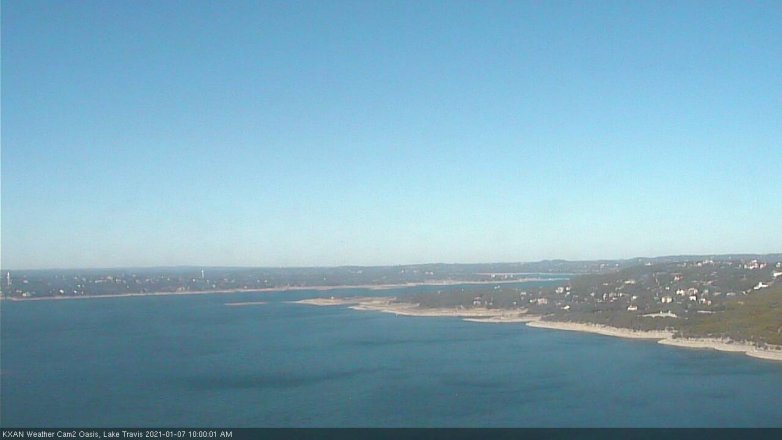 Lake Travis webcam, January 7, 2021 10:00 AM CT