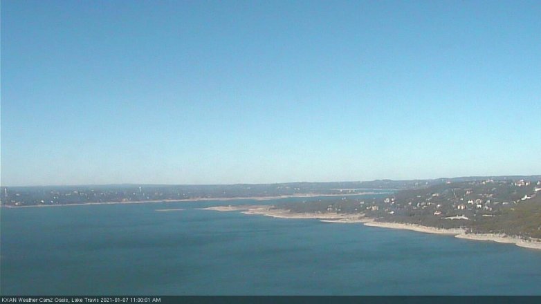 Lake Travis webcam, January 7, 2021 11:00 AM CT