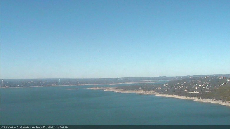 Lake Travis webcam, January 7, 2021 11:45 AM CT