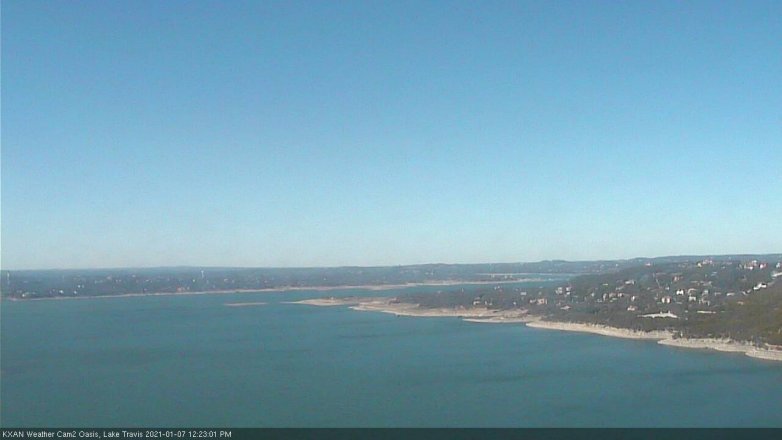 Lake Travis webcam, January 7, 2021 12:25 PM CT