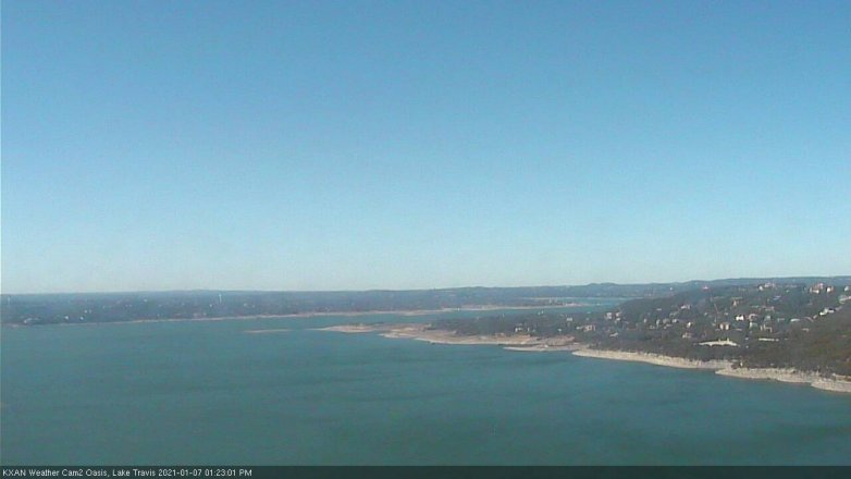 Lake Travis webcam, January 7, 2021 1:25 PM CT