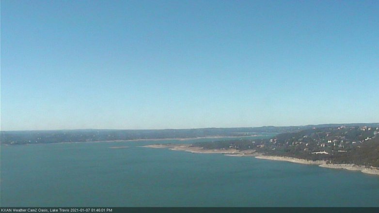 Lake Travis webcam, January 7, 2021 1:45 PM CT