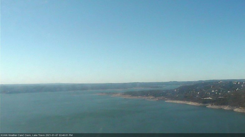 Lake Travis webcam, January 7, 2021 3:45 PM CT