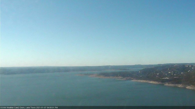 Lake Travis webcam, January 7, 2021 4:00 PM CT