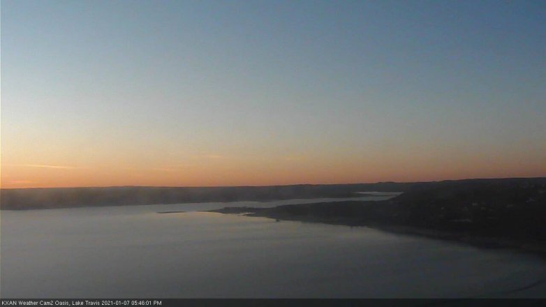Lake Travis webcam, January 7, 2021 5:45 PM CT