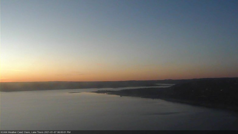 Lake Travis webcam, January 7, 2021 6:00 PM CT