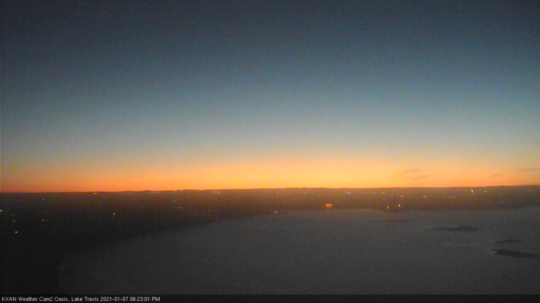 Lake Travis webcam, January 7, 2021 6:25 PM CT