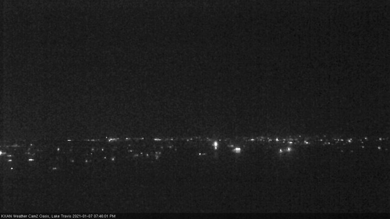 Lake Travis webcam, January 7, 2021 7:45 PM CT
