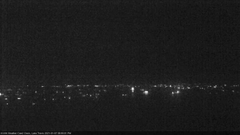 Lake Travis webcam, January 7, 2021 8:00 PM CT