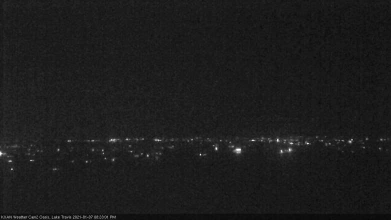Lake Travis webcam, January 7, 2021 8:25 PM CT