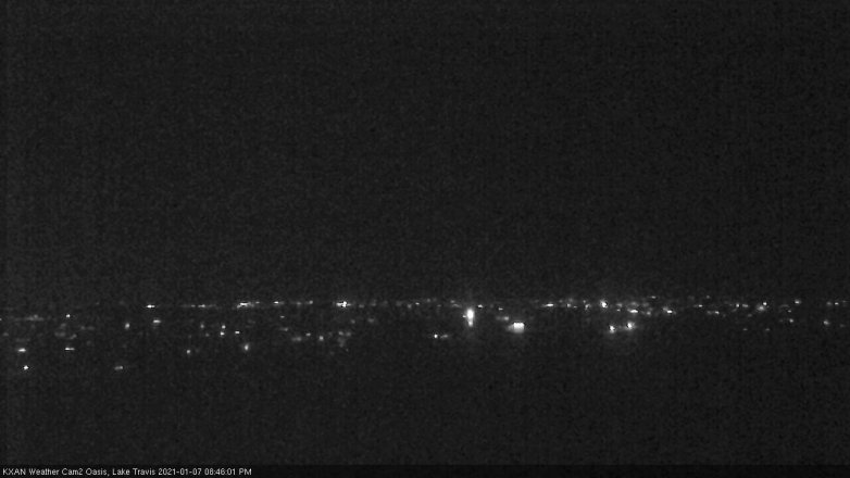 Lake Travis webcam, January 7, 2021 8:45 PM CT