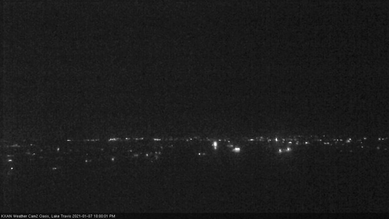 Lake Travis webcam, January 7, 2021 10:00 PM CT