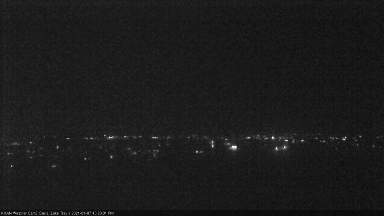 Lake Travis webcam, January 7, 2021 10:25 PM CT
